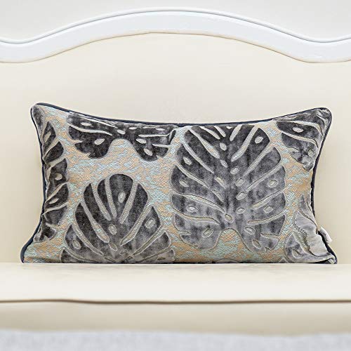 Fionn Embroidered Velvet Pillow Cover Navy Blue