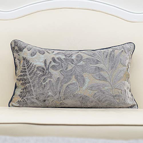 Fionn Embroidered Velvet Pillow Cover Navy Blue