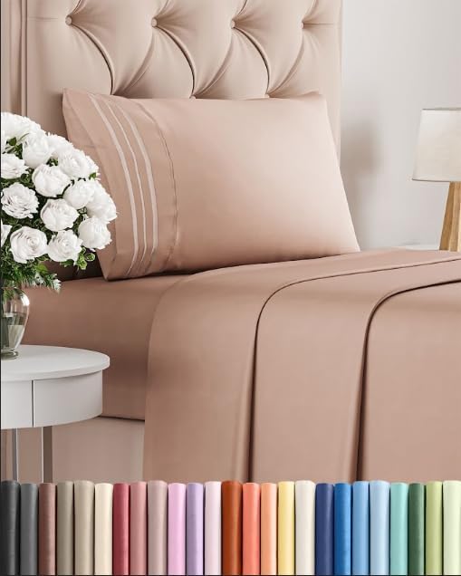 AvaMalis Comfy Breathab- Deep Pockets, Easy-Fit, Extra Soft and Wrinkle Free Sheets - White Oeko-Tex Bed Sheet Set