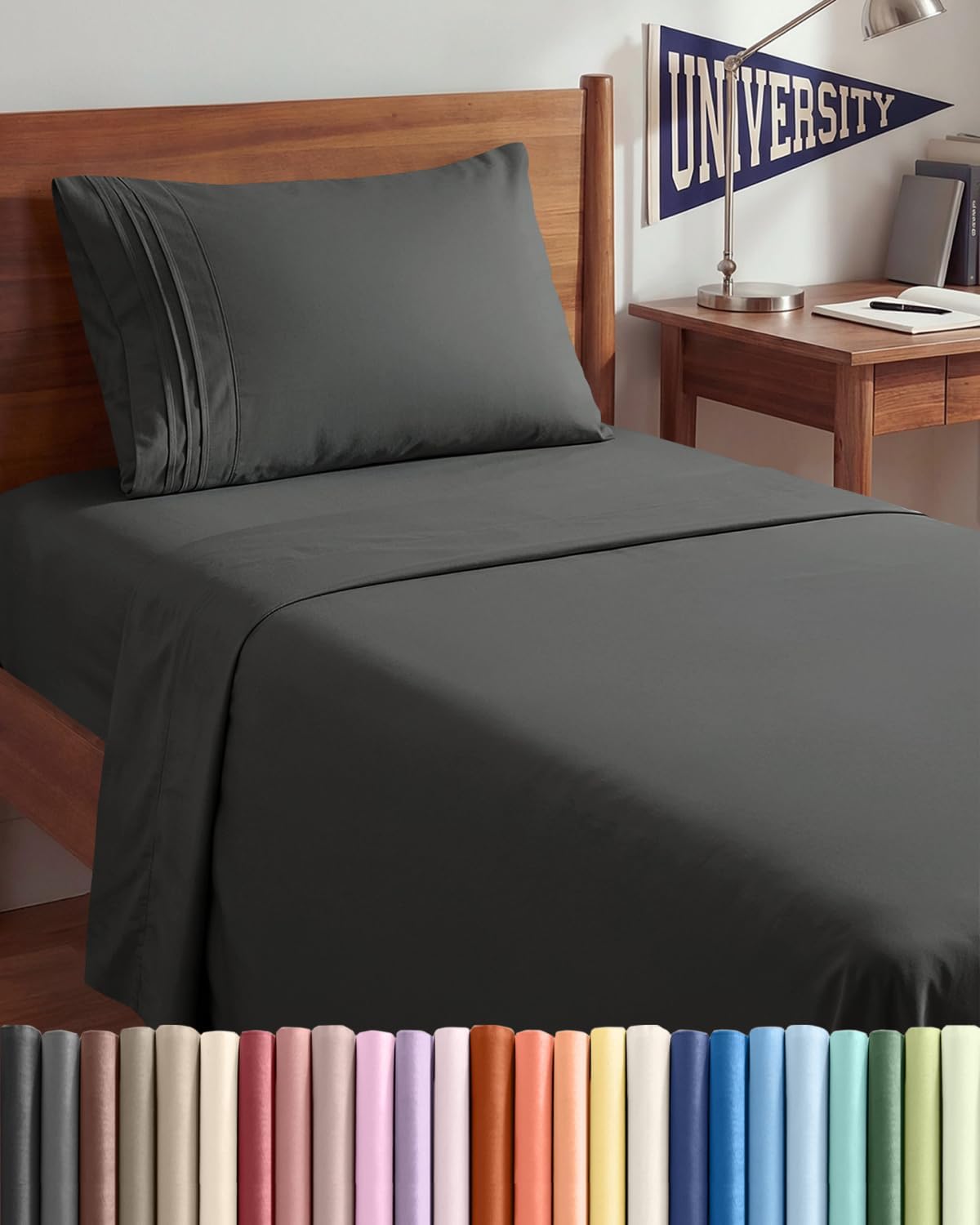 AvaMalis Comfy Breathab- Deep Pockets, Easy-Fit, Extra Soft and Wrinkle Free Sheets - White Oeko-Tex Bed Sheet Set