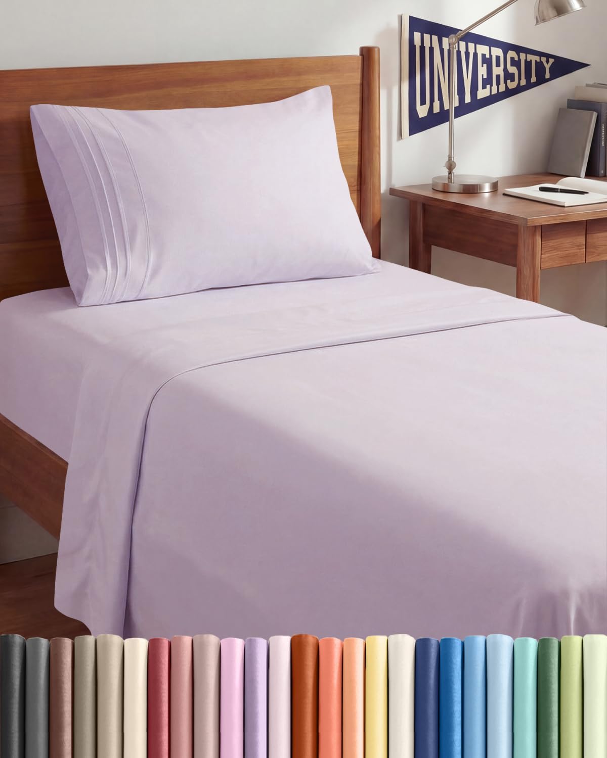 AvaMalis Comfy Breathab- Deep Pockets, Easy-Fit, Extra Soft and Wrinkle Free Sheets - White Oeko-Tex Bed Sheet Set