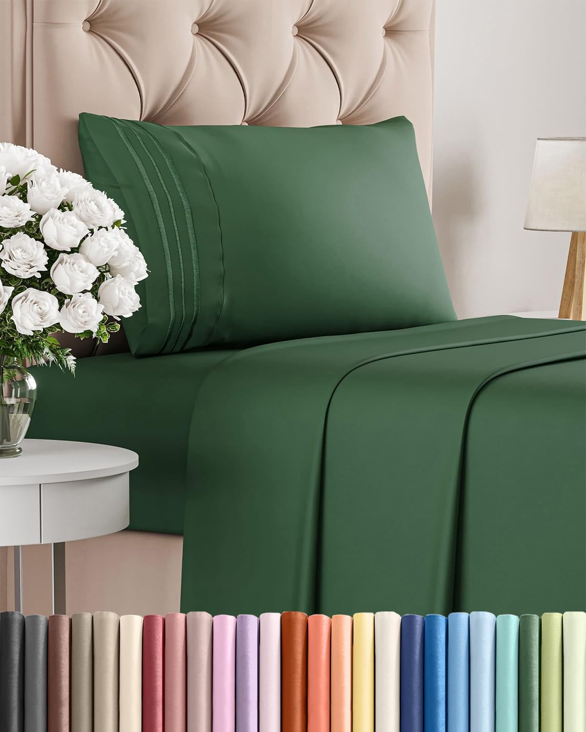 AvaMalis Comfy Breathab- Deep Pockets, Easy-Fit, Extra Soft and Wrinkle Free Sheets - White Oeko-Tex Bed Sheet Set