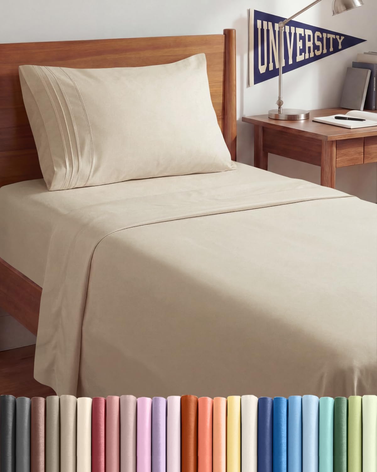 AvaMalis Comfy Breathab- Deep Pockets, Easy-Fit, Extra Soft and Wrinkle Free Sheets - White Oeko-Tex Bed Sheet Set