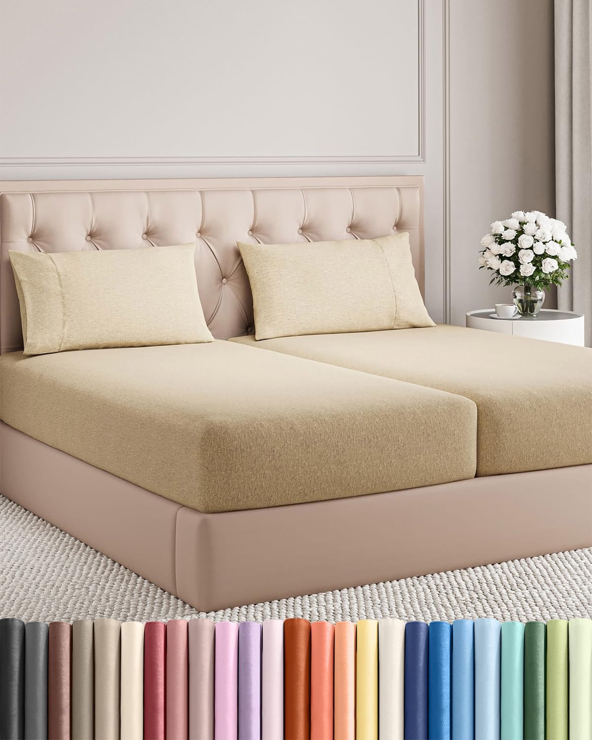 AvaMalis Comfy Breathab- Deep Pockets, Easy-Fit, Extra Soft and Wrinkle Free Sheets - White Oeko-Tex Bed Sheet Set