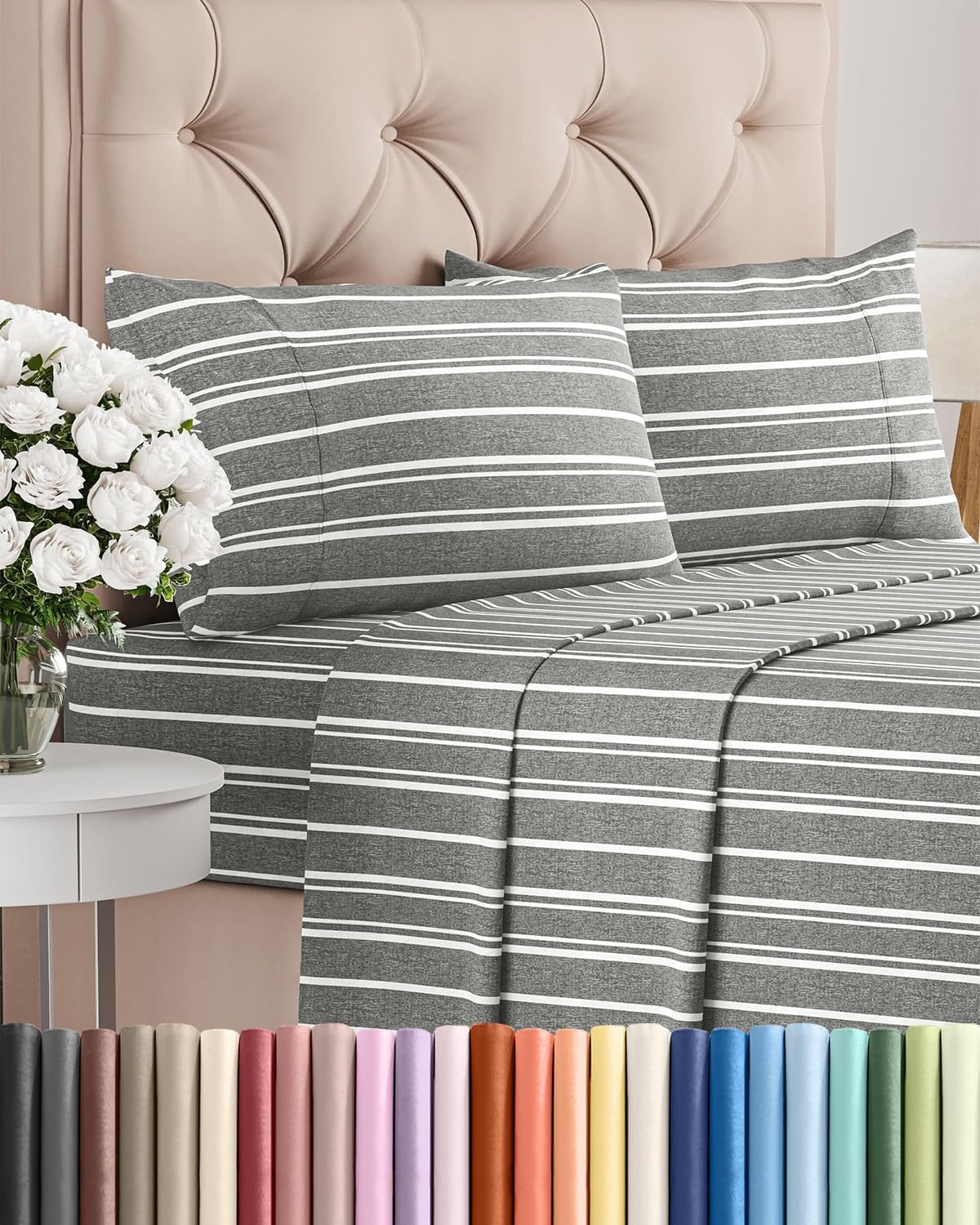 AvaMalis Comfy Breathab- Deep Pockets, Easy-Fit, Extra Soft and Wrinkle Free Sheets - White Oeko-Tex Bed Sheet Set