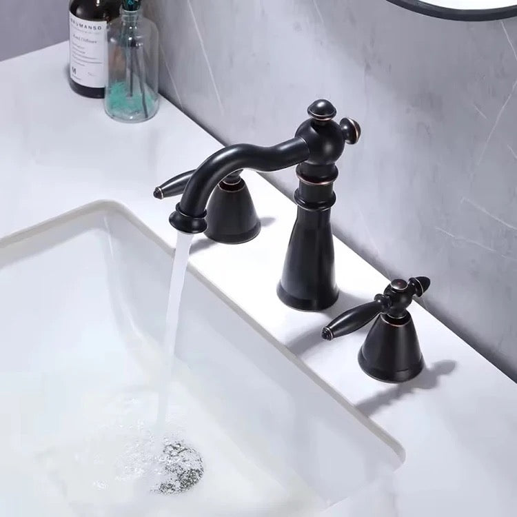 AvaMalis Brass Metal Brushed Gold Deck Mount basin faucet