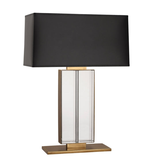 AvaMalis A|M Lightning Table Lamp in Lead Crystal with Aged Brass Accents.