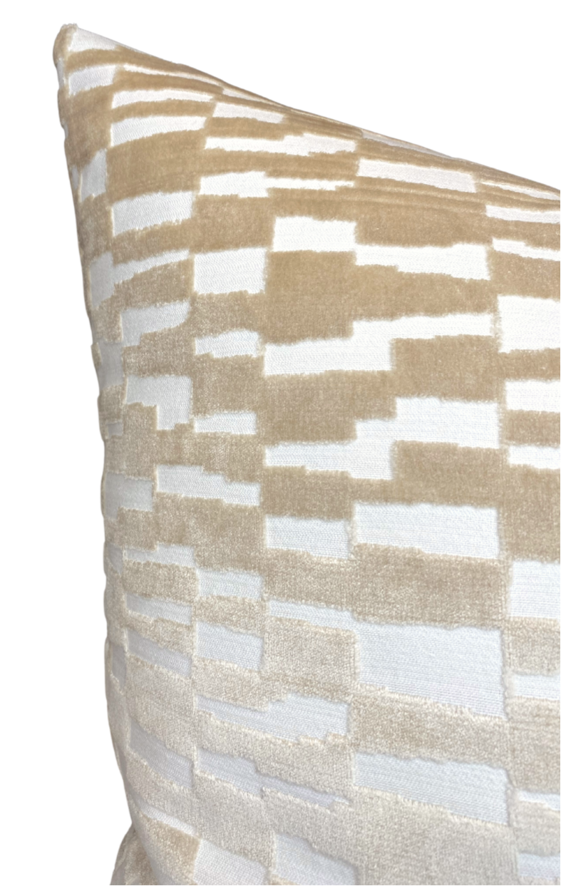 Mod Velvet Pillow Cover in Tan Brown