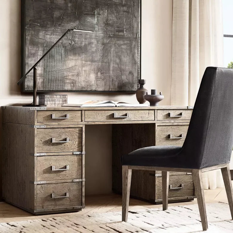 AvaMalis -Solid Wood Carved Desk Classic Writing Desk Dressing Table