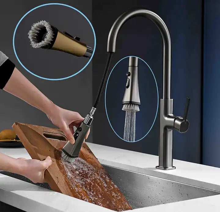 A|M Aquae Gourmet Pull Down Kitchen Sink Faucets 