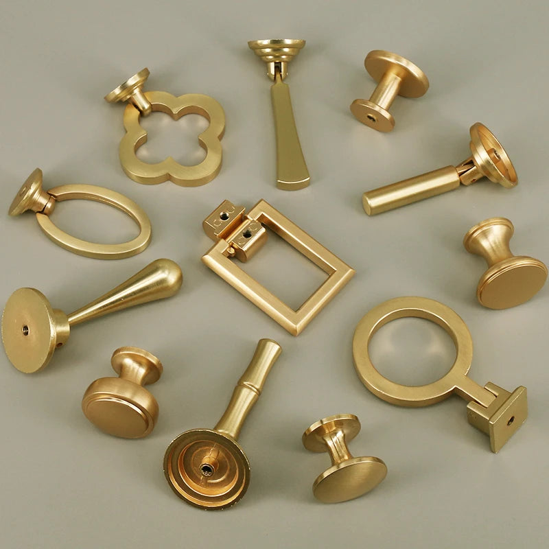 Gold Kitchen Drawer Knobs Hardware Cabinet Pulls European Furniture Cupboard Handle