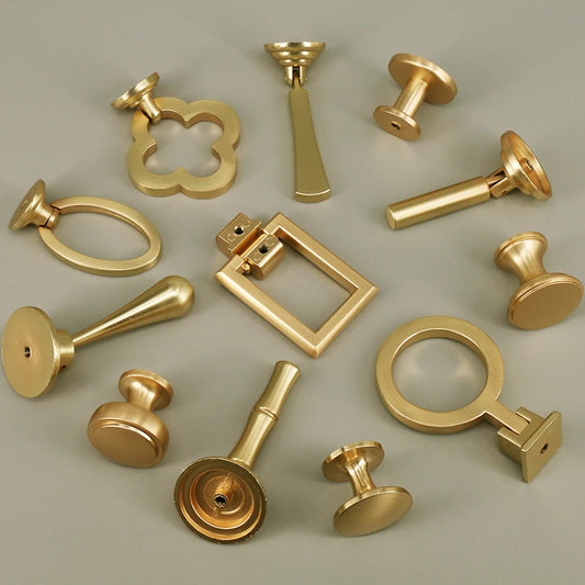 Gold Kitchen Drawer Knobs Hardware Cabinet Pulls European Furniture Cupboard Handle