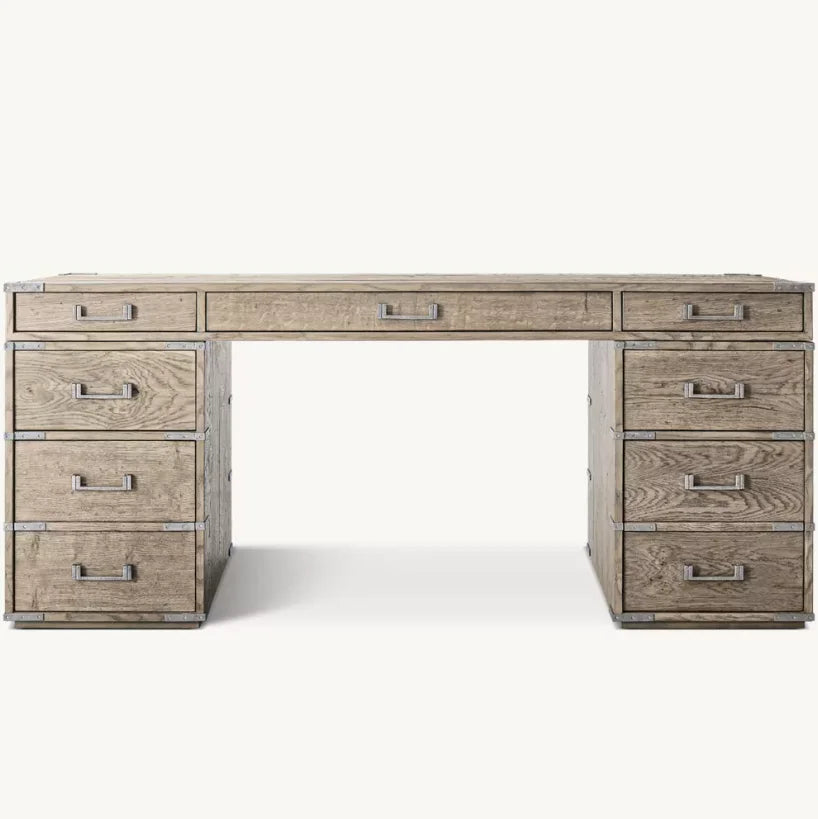 AvaMalis -Solid Wood Carved Desk Classic Writing Desk Dressing Table