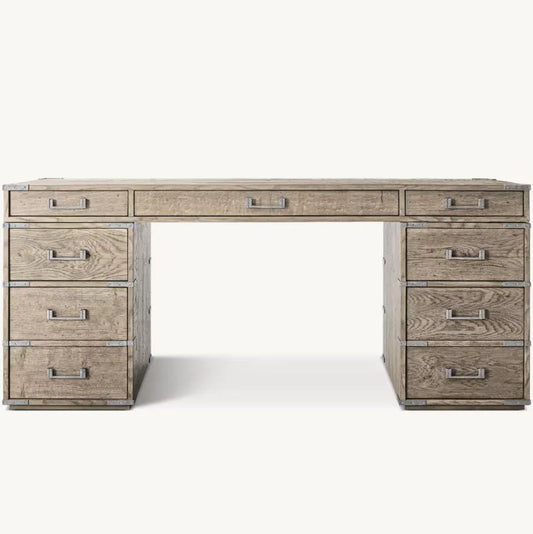 AvaMalis -Solid Wood Carved Desk Classic Writing Desk Dressing Table