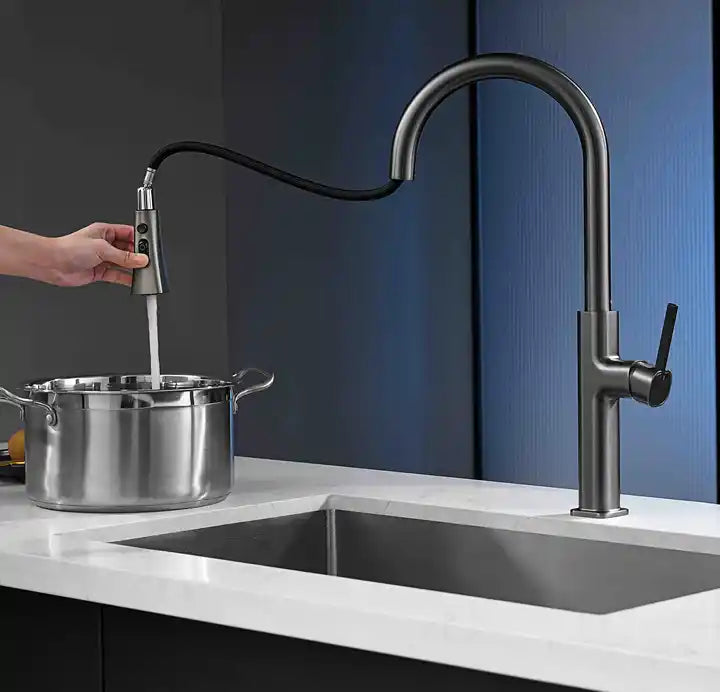 A|M Aquae Gourmet Pull Down Kitchen Sink Faucets 
