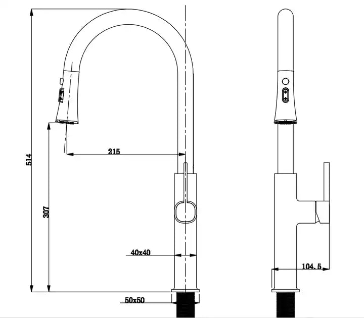A|M Aquae Gourmet Pull Down Kitchen Sink Faucets 