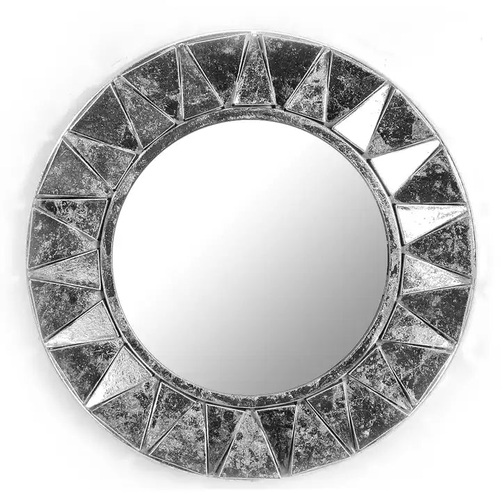 AvaMalis Bleiweiss Round Metal Wall Mirror Sun metal wall art mirror
