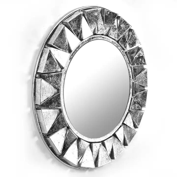 AvaMalis Bleiweiss Round Metal Wall Mirror Sun metal wall art mirror