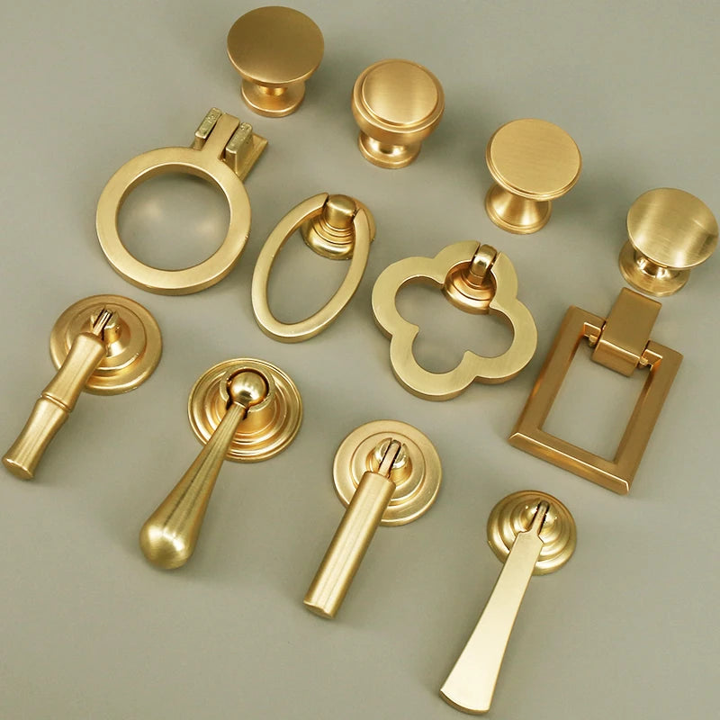 Gold Kitchen Drawer Knobs Hardware Cabinet Pulls European Furniture Cupboard Handle