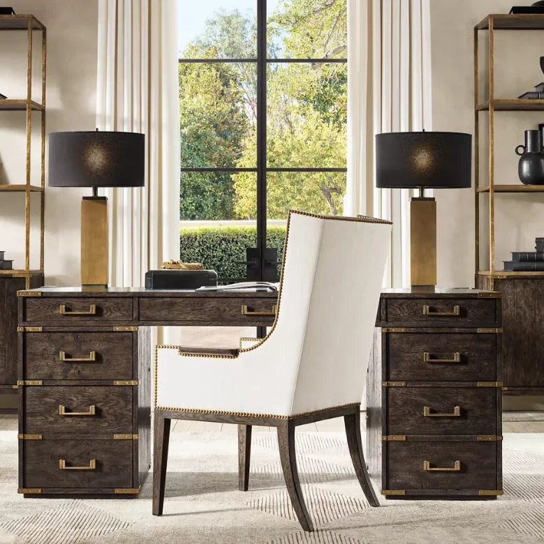 AvaMalis -Solid Wood Carved Desk Classic Writing Desk Dressing Table