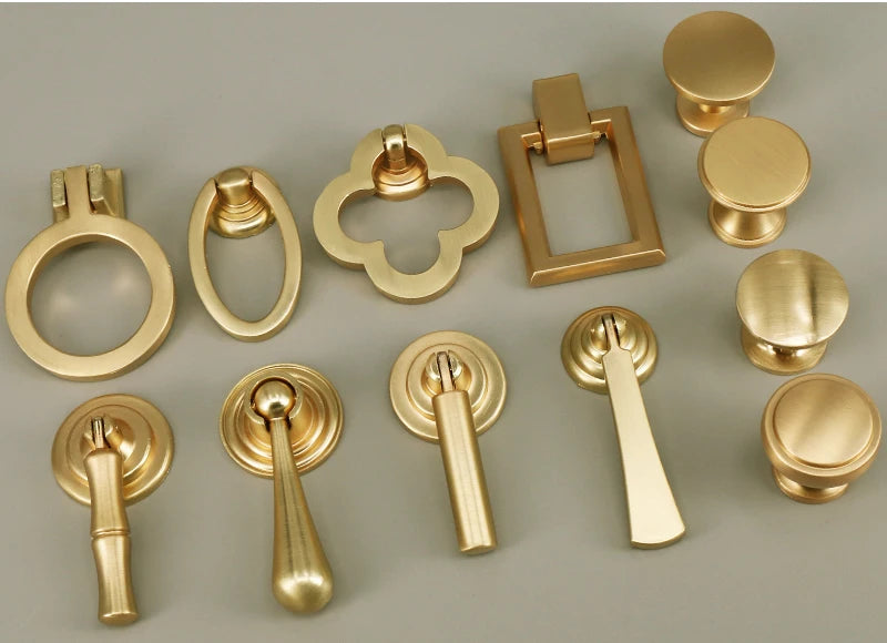 Gold Kitchen Drawer Knobs Hardware Cabinet Pulls European Furniture Cupboard Handle