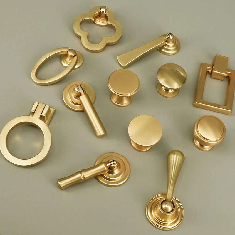 Gold Kitchen Drawer Knobs Hardware Cabinet Pulls European Furniture Cupboard Handle