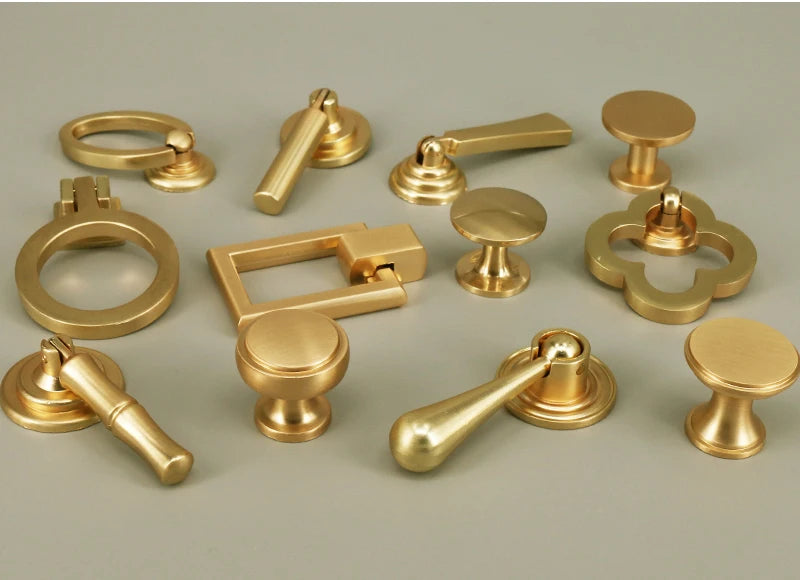 Gold Kitchen Drawer Knobs Hardware Cabinet Pulls European Furniture Cupboard Handle