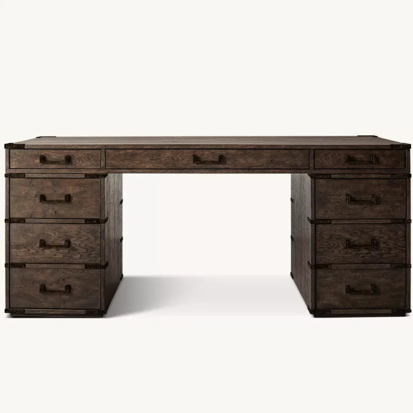 AvaMalis -Solid Wood Carved Desk Classic Writing Desk Dressing Table