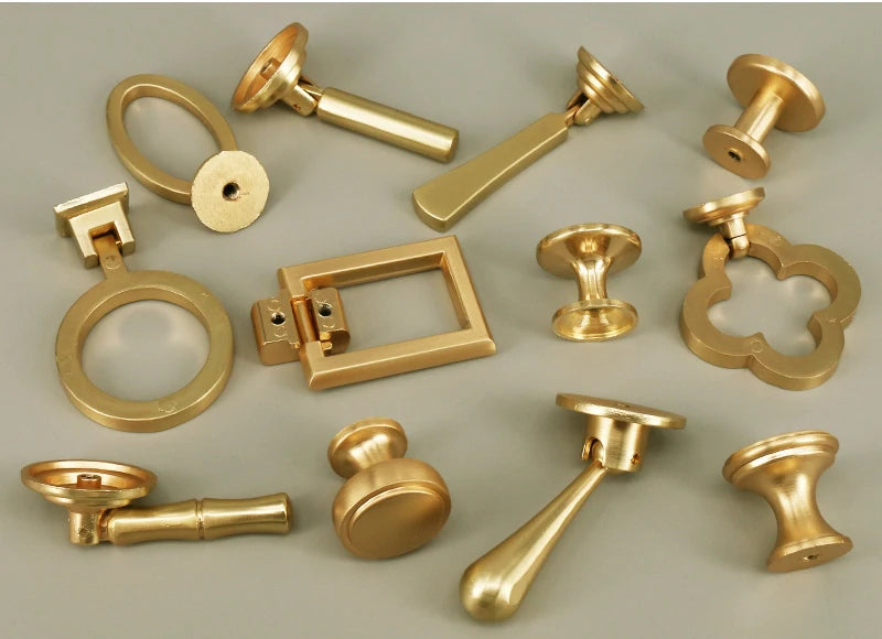 Gold Kitchen Drawer Knobs Hardware Cabinet Pulls European Furniture Cupboard Handle
