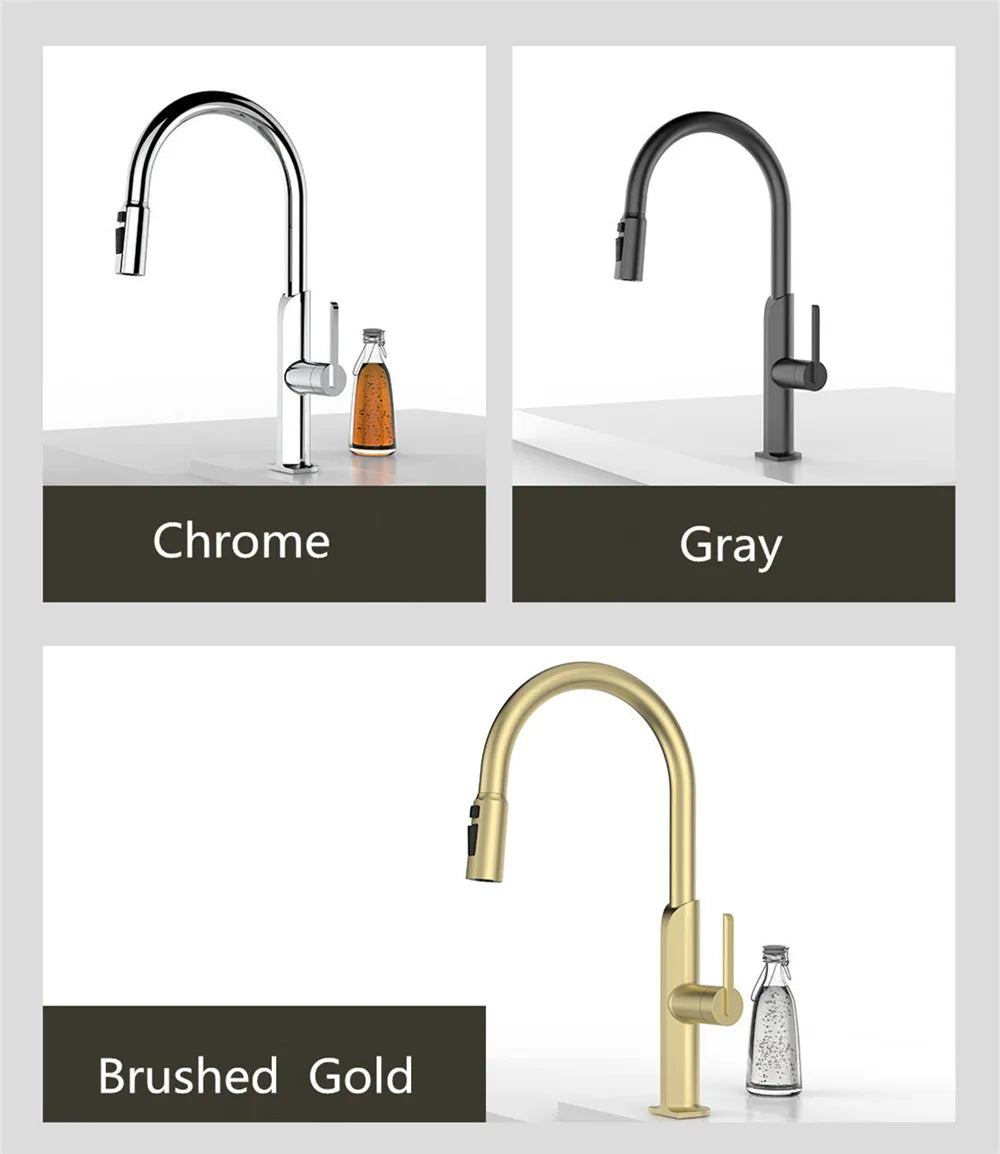 AvaMalis A|M Aquae Brushed Gold Pull Out Kitchen Faucet stainless steel Sink Faucet Mixer Tap 360 degree rotation torneira cozinha mixer taps Kitchen Tap