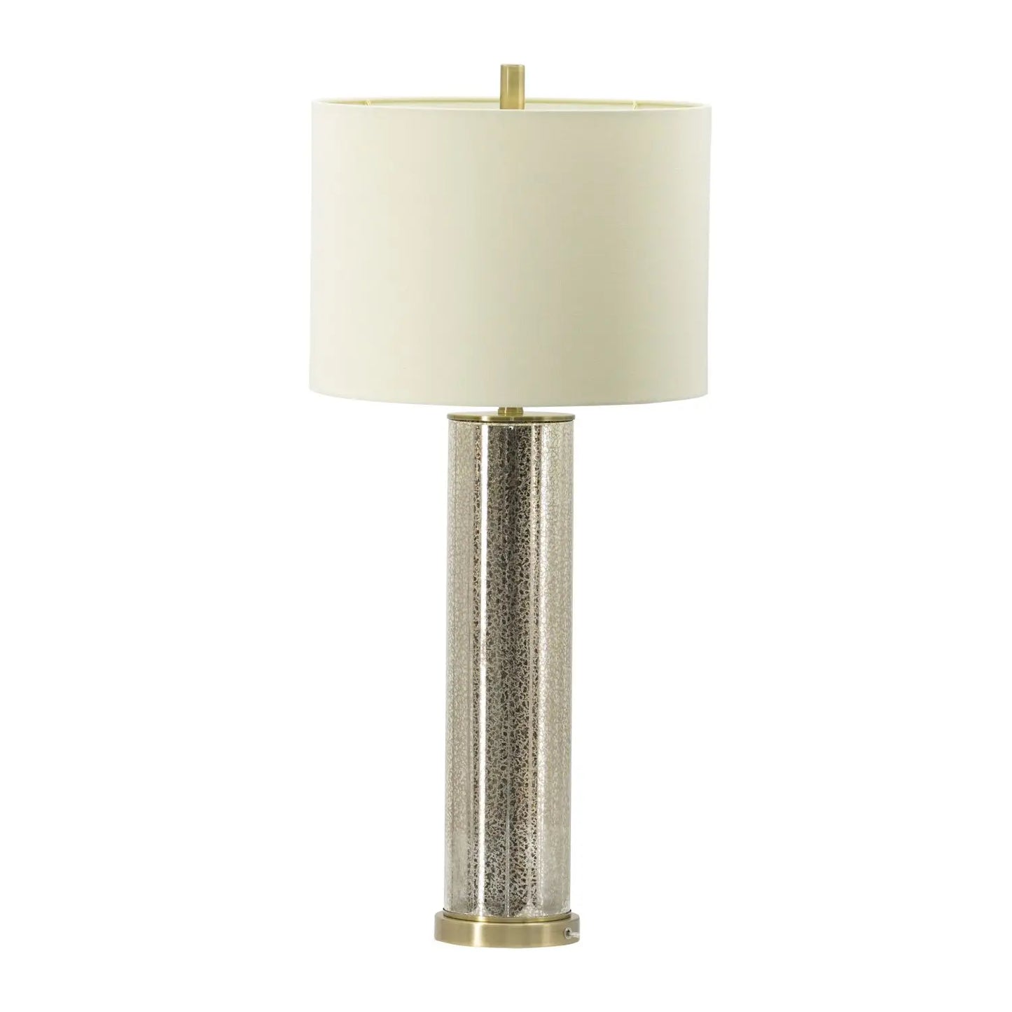 16x16x35 Gold Mirrored Glass Table Lamp with White Fabric Shade Elegant Home Decorative Lighting
