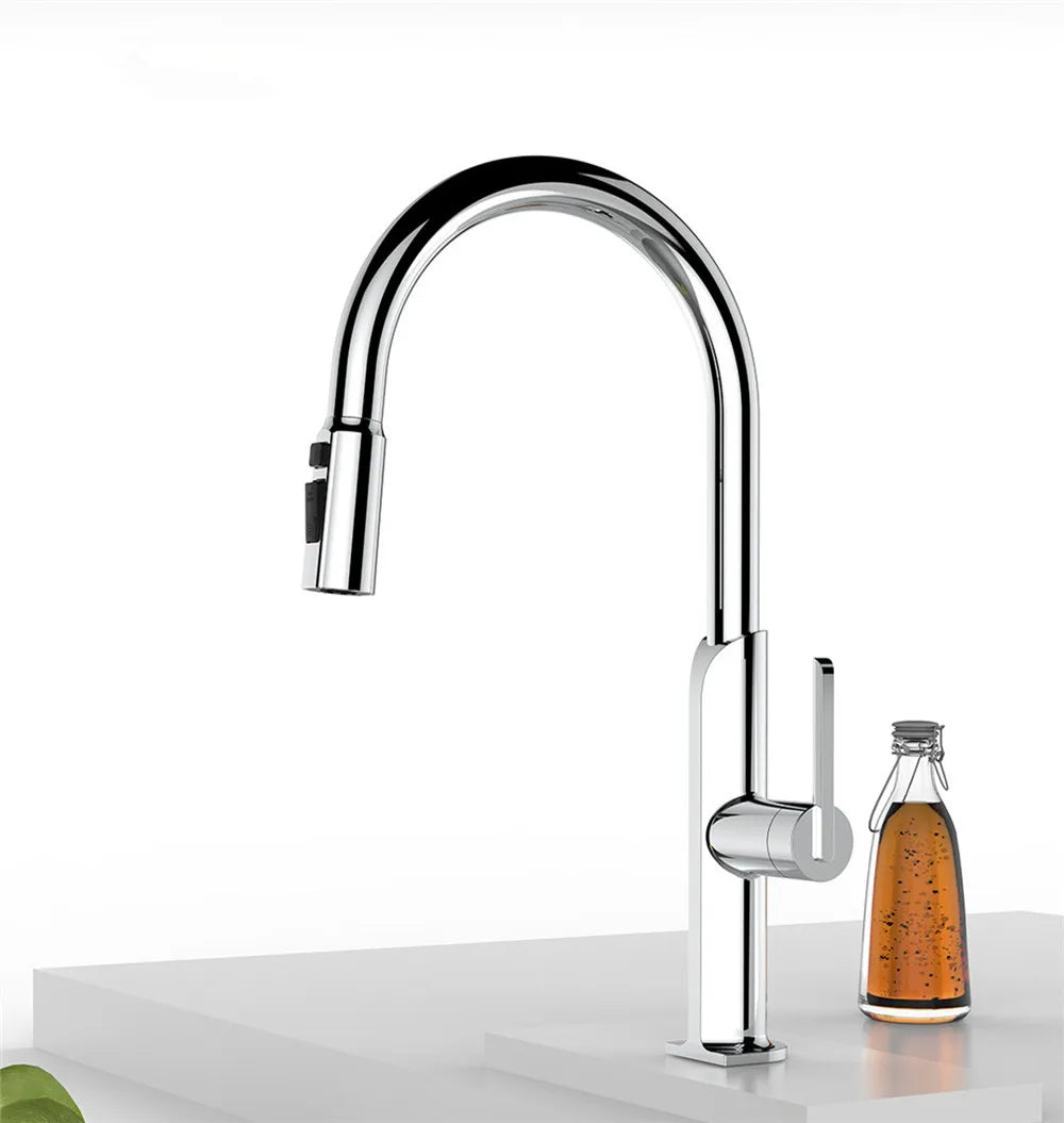 AvaMalis A|M Aquae Brushed Gold Pull Out Kitchen Faucet stainless steel Sink Faucet Mixer Tap 360 degree rotation torneira cozinha mixer taps Kitchen Tap