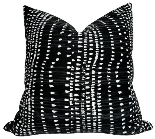 Cape Town Pillow Cover in Black, Thibaut Pillows