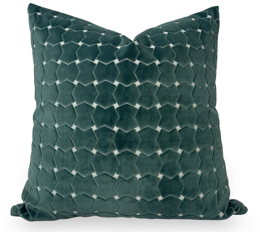 Hinge Velvet Pillow Cover in Seafoam Green