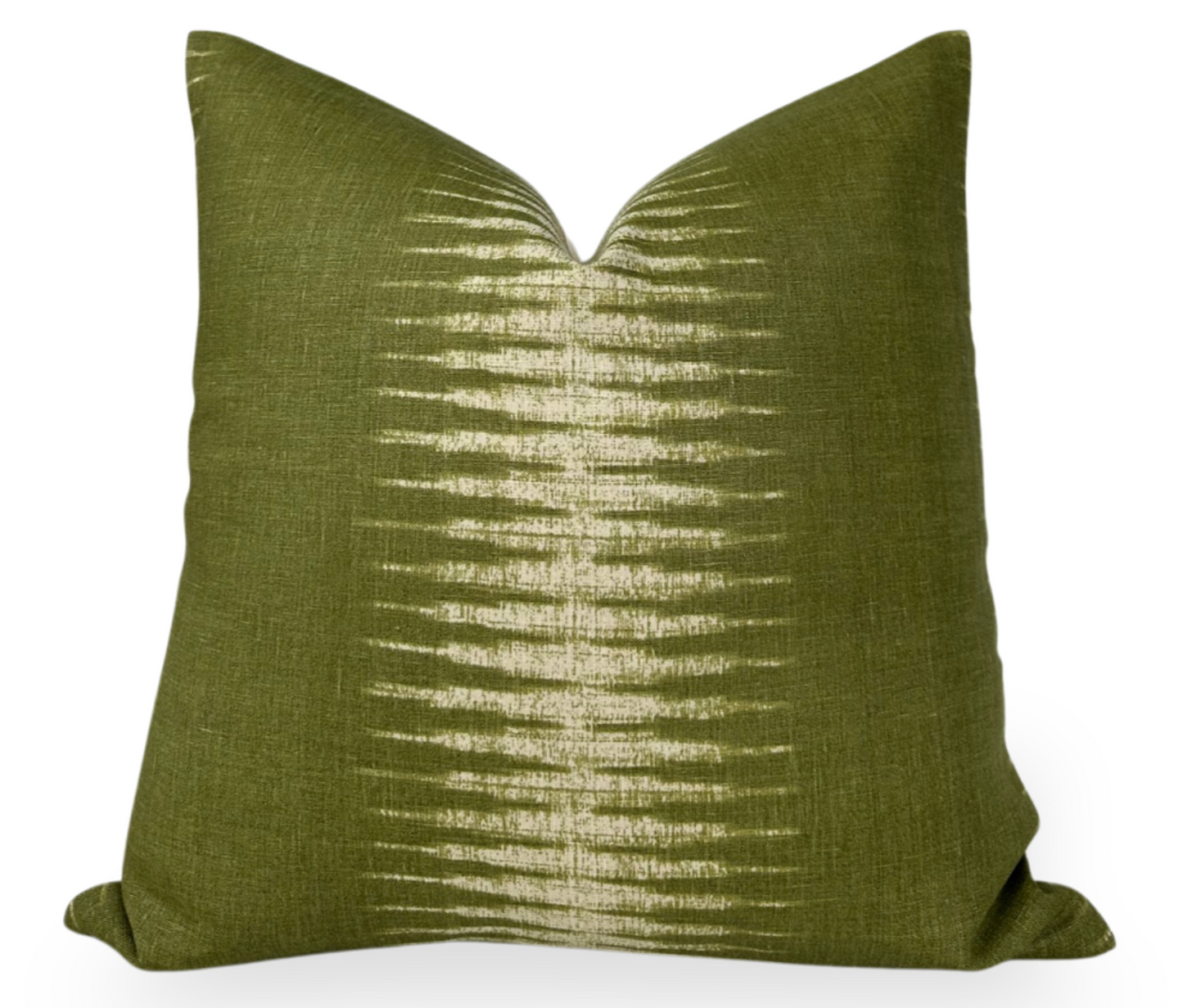 Ikat Pillow Cover in Olive Green, Peter Dunham Textiles
