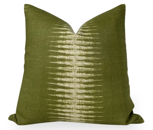 Ikat Pillow Cover in Olive Green, Peter Dunham Textiles