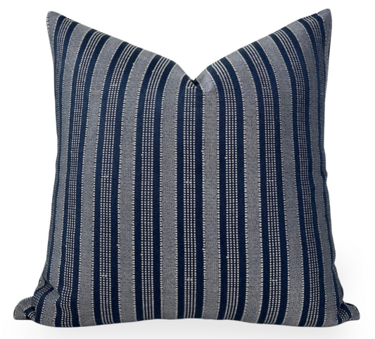 Amida Pillow Cover in White on Indigo, Peter Dunham Textiles