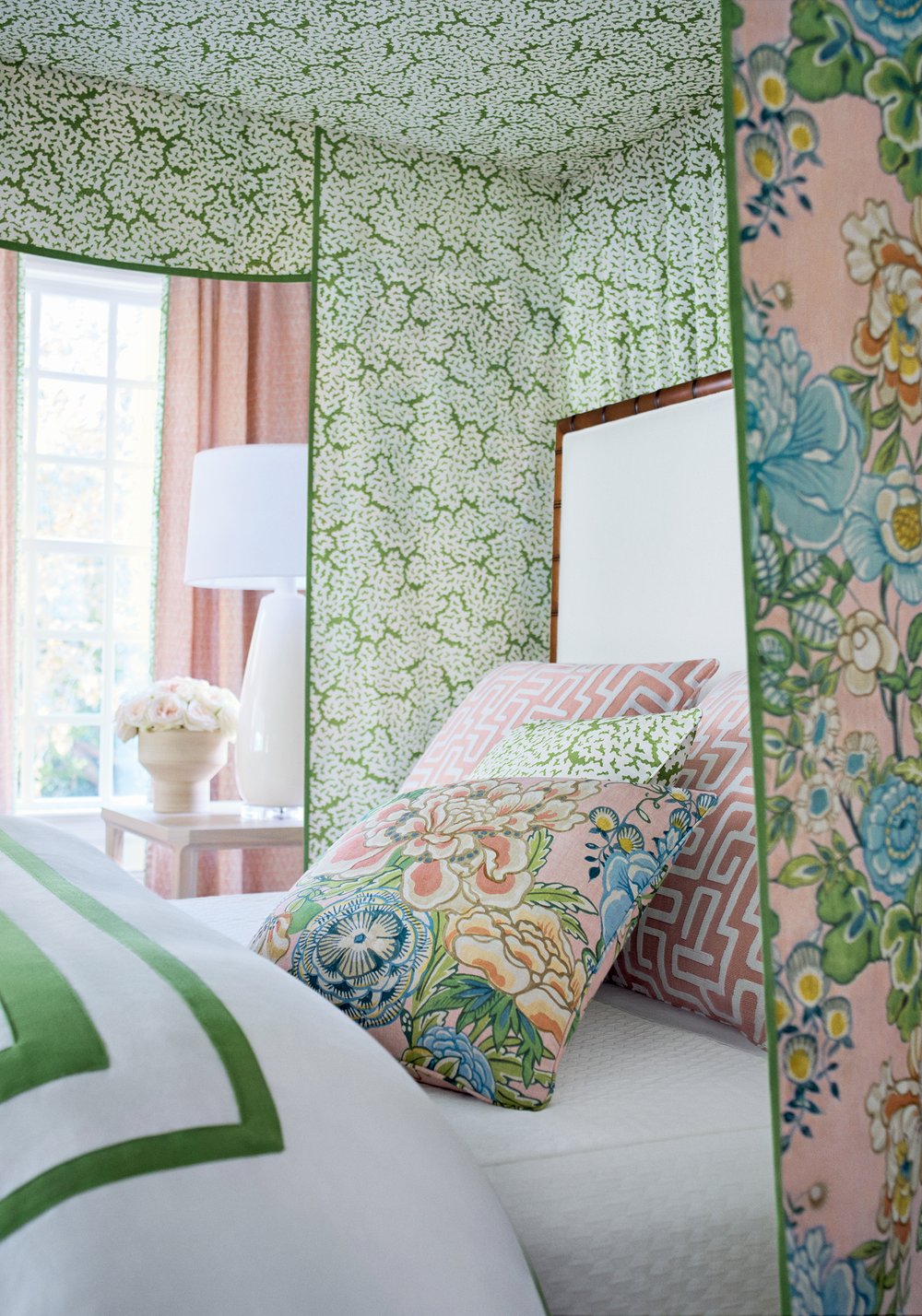 Peony Garden Floral Pillow Cover in Blush, Thibaut Pillows