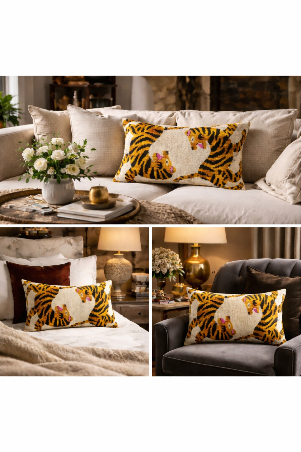 Bengali Silk Velvet Ikat Throw Pillow Cover, 16 x 24