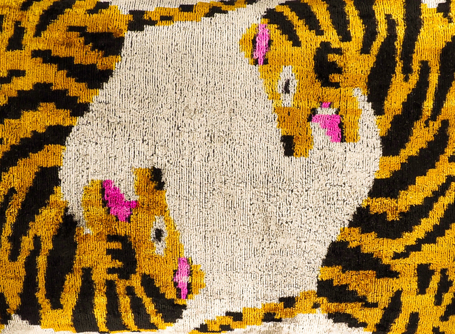 Bengali Silk Velvet Ikat Throw Pillow Cover, 16 x 24