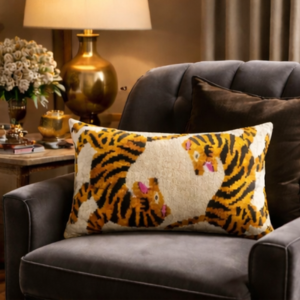 Bengali Silk Velvet Ikat Throw Pillow Cover, 16 x 24