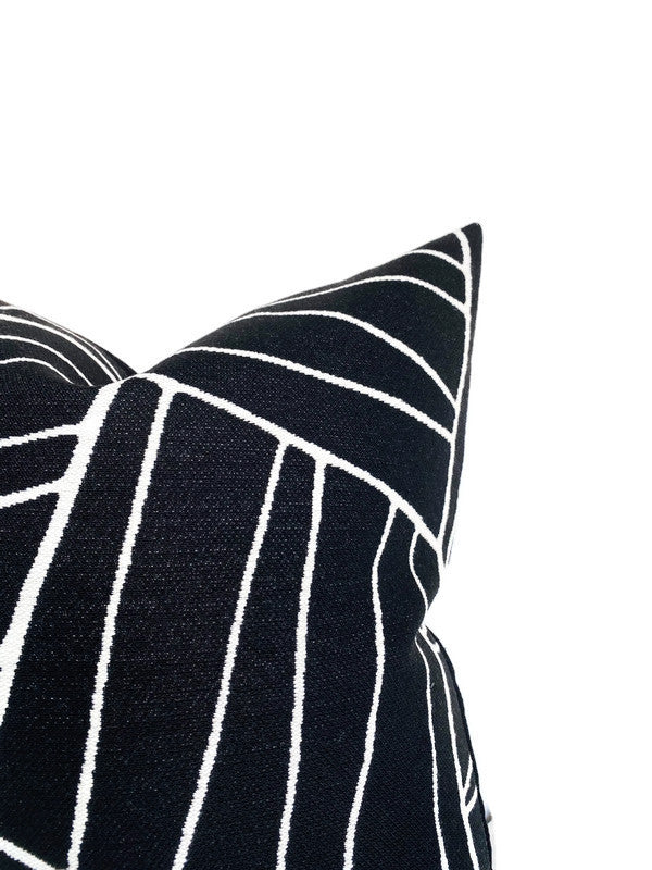 Jordan Woven Pillow Cover in Black, Thibaut Pillows