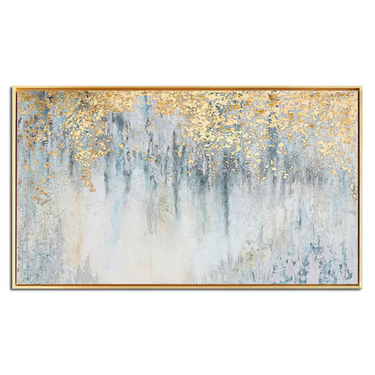Top Selling Handmade Abstract Oil Painting Wall Art Modern Minimalist Bright Color Gold Foil Picture Canvas Home Decor For Living Room Bedroom No Frame