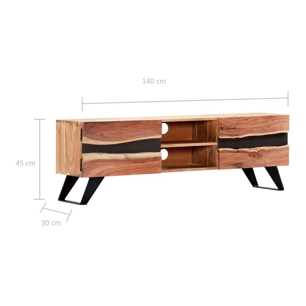 TV Stand 55.1"x11.8"x17.7" Solid Wood Acacia