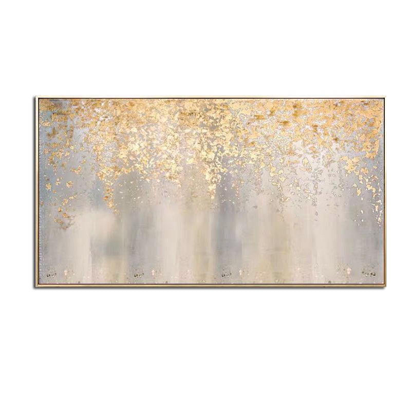 Top Selling Handmade Abstract Oil Painting Wall Art Modern Minimalist Bright Color Gold Foil Picture Canvas Home Decor For Living Room Bedroom No Frame