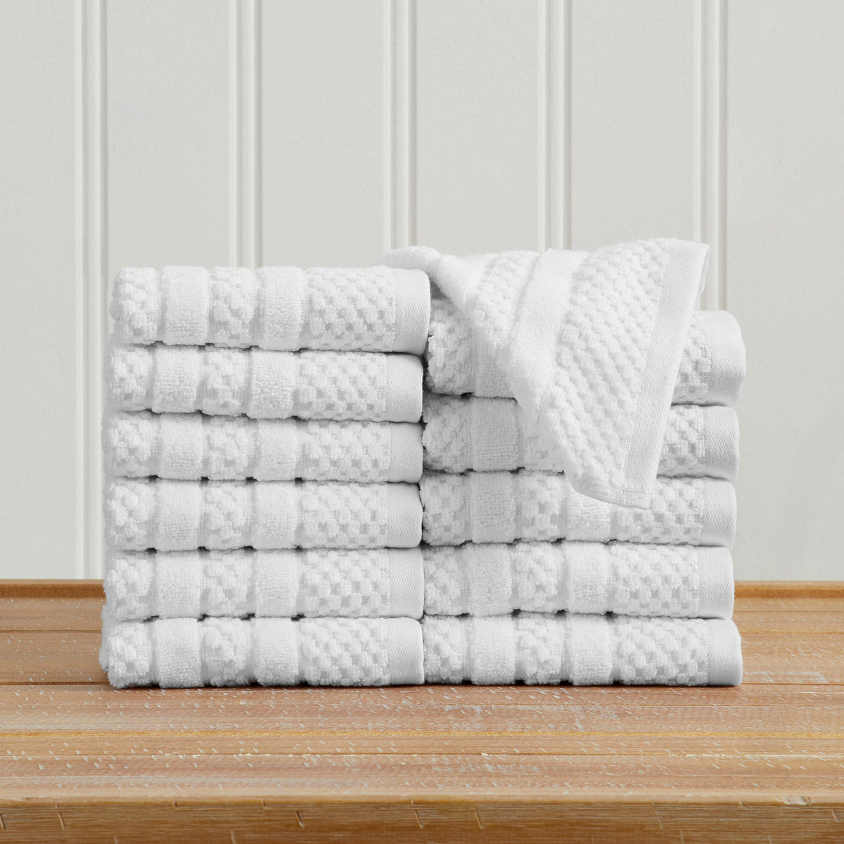 100% Cotton Checkered Jacquard Bath Towel Set - Giuliana Collection