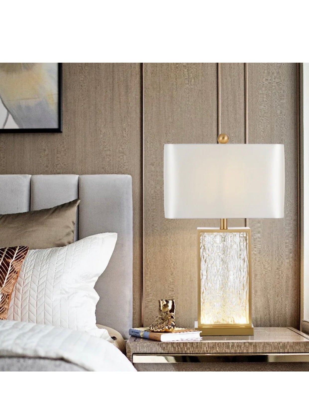 Lux glass metal table lamp