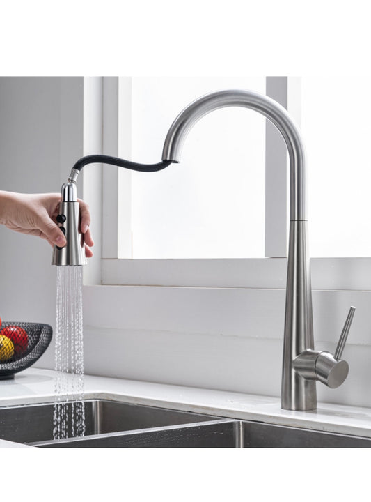 A|M Aquae kitchen faucet 304 stainless steel pull down pull out mixer sink with spray