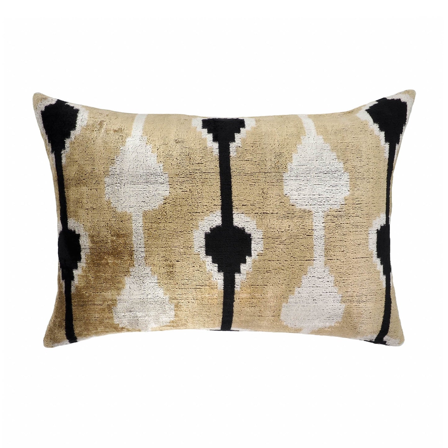 Kisses Silk Velvet Ikat Throw Pillow, 16 x 24