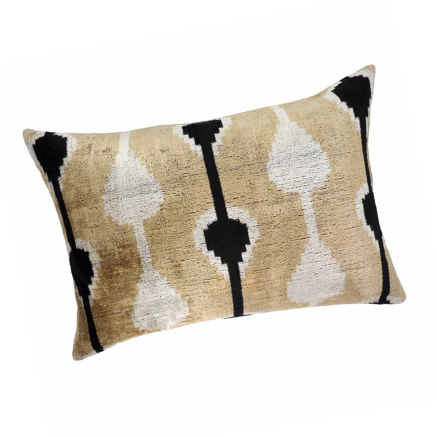 Kisses Silk Velvet Ikat Throw Pillow, 16 x 24